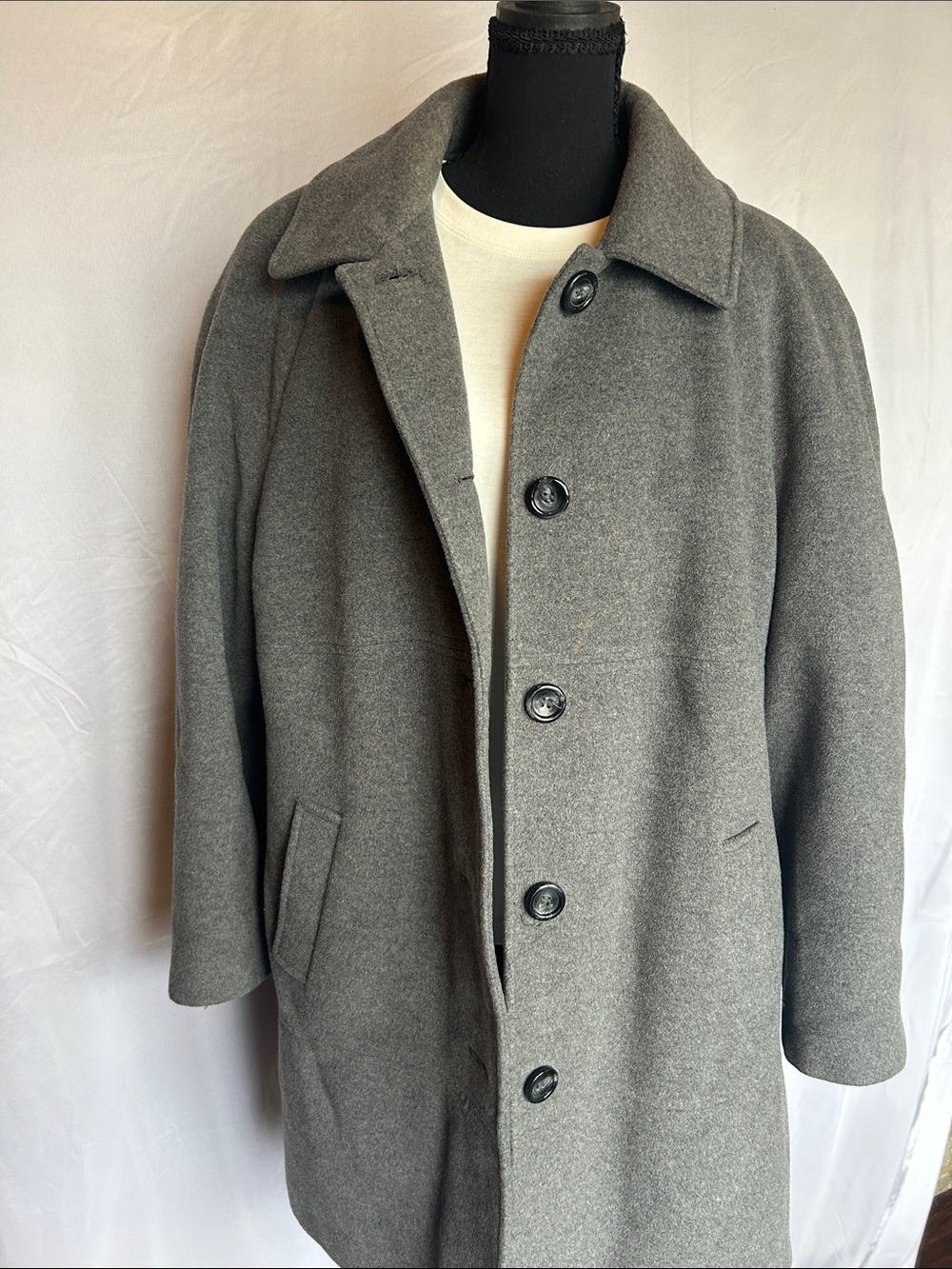 Preston & York Men's Gray Wool Pea Coat